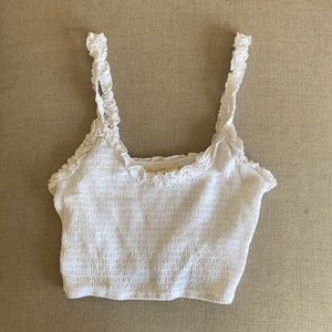 Pacsun LA Hearts White Scrunch Crop Top